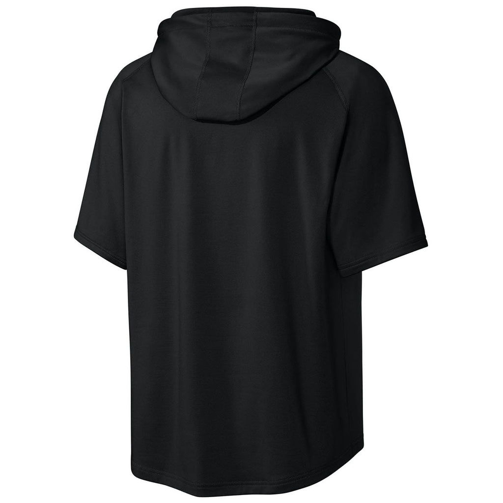 Richardson Men's Black Charge Performance Fleece Short Sleeve Hoodie