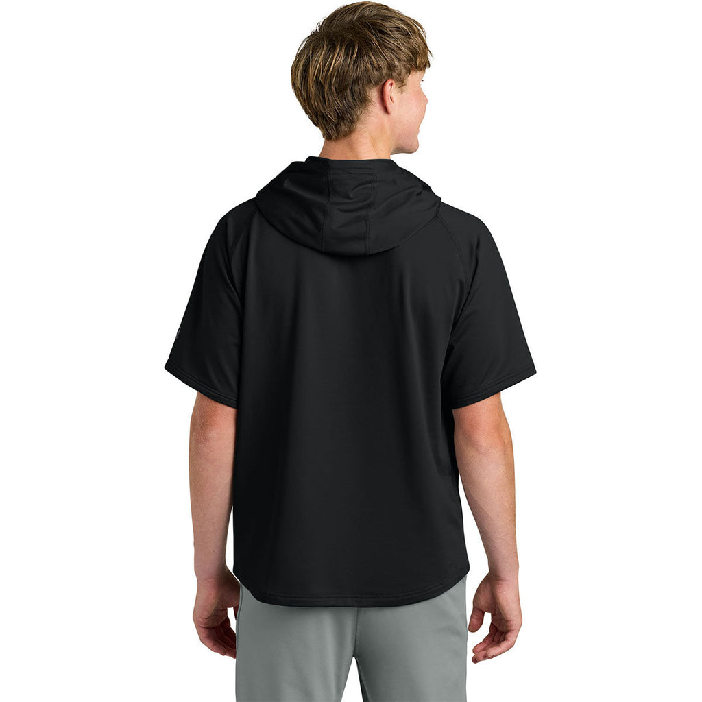 Richardson Men's Black Charge Performance Fleece Short Sleeve Hoodie