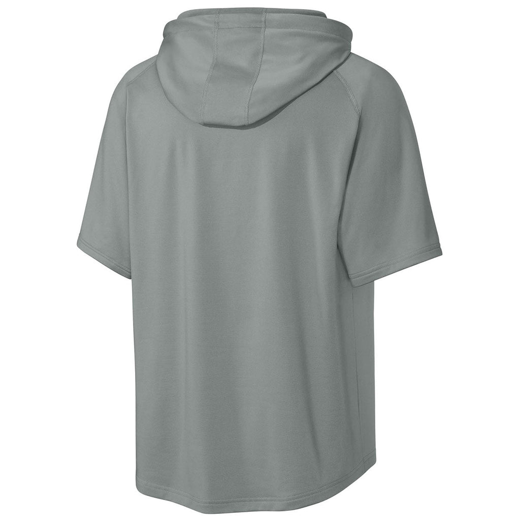 Richardson Men's Grey Charge Performance Fleece Short Sleeve Hoodie