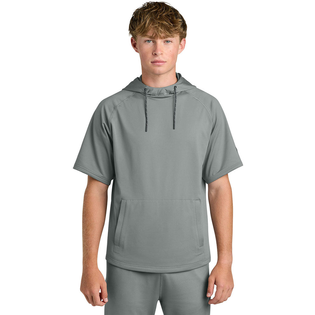 Richardson Men's Grey Charge Performance Fleece Short Sleeve Hoodie