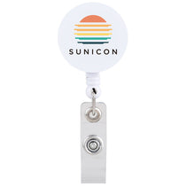 Beacon White Id Buddy Round Retractable Swivel Badge Reel