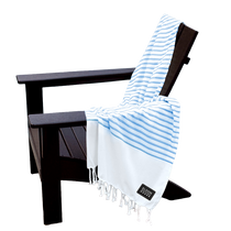 The Magnet Group Royal/White Stripes Recycled Beach Blanket