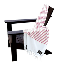 The Magnet Group Red/White Stripes Recycled Beach Blanket