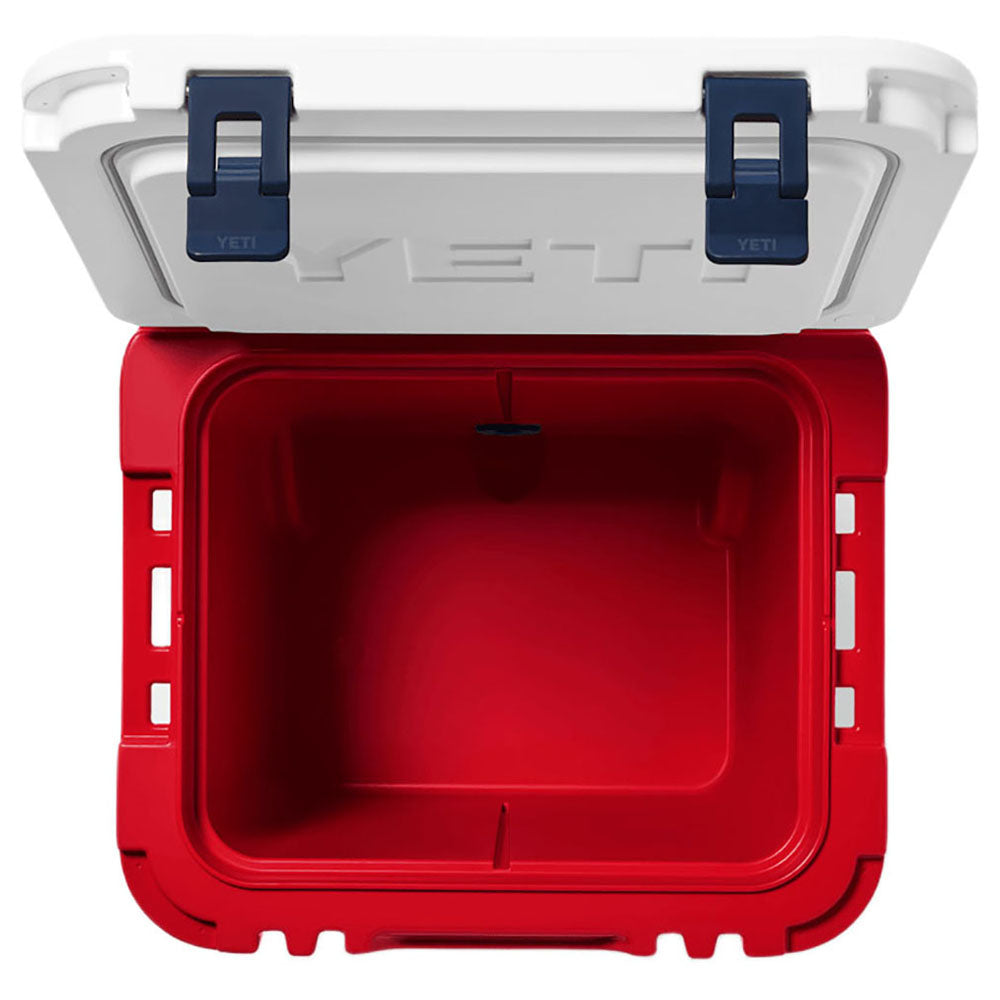 YETI Rescue Red/White/Navy Roadie 48 Wheeled Cooler