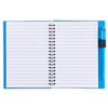 Bullet Translucent Blue 5.5'' x 7'' FSC Mix Star Spiral Notebook with Pen
