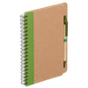 Bullet Green 5'' x 7'' Eco-Friendly Spiral Notebook with Pen