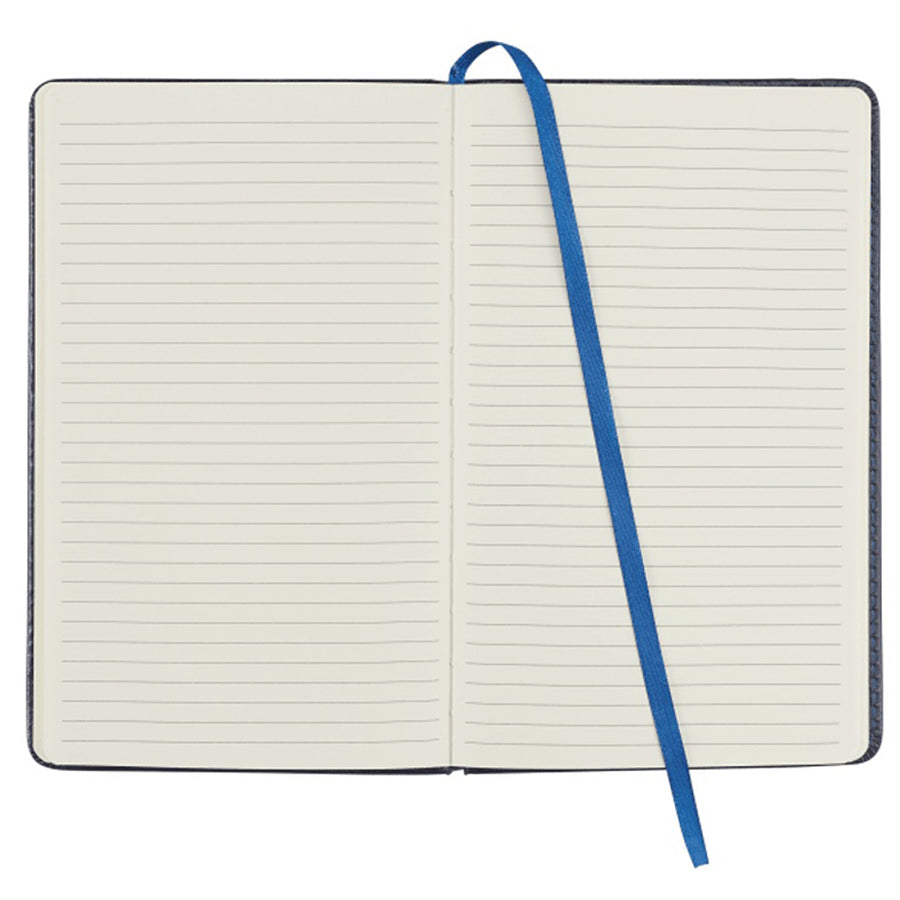 Bullet Navy 6'' x 8.5'' FSC Mix Viola Bound Notebook with Pen