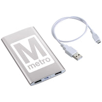 48-Hour Bullet Silver Sleek Aluminum 4,000 mAh Power Bank