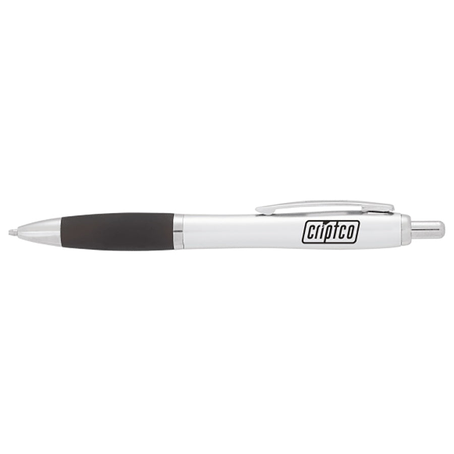 Bullet Silver Barrel w/Black Grip Nash Retractable Ballpoint Pen
