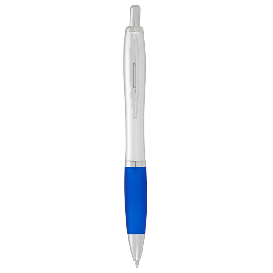 Bullet Silver Barrel w/Blue Grip Nash Retractable Ballpoint Pen