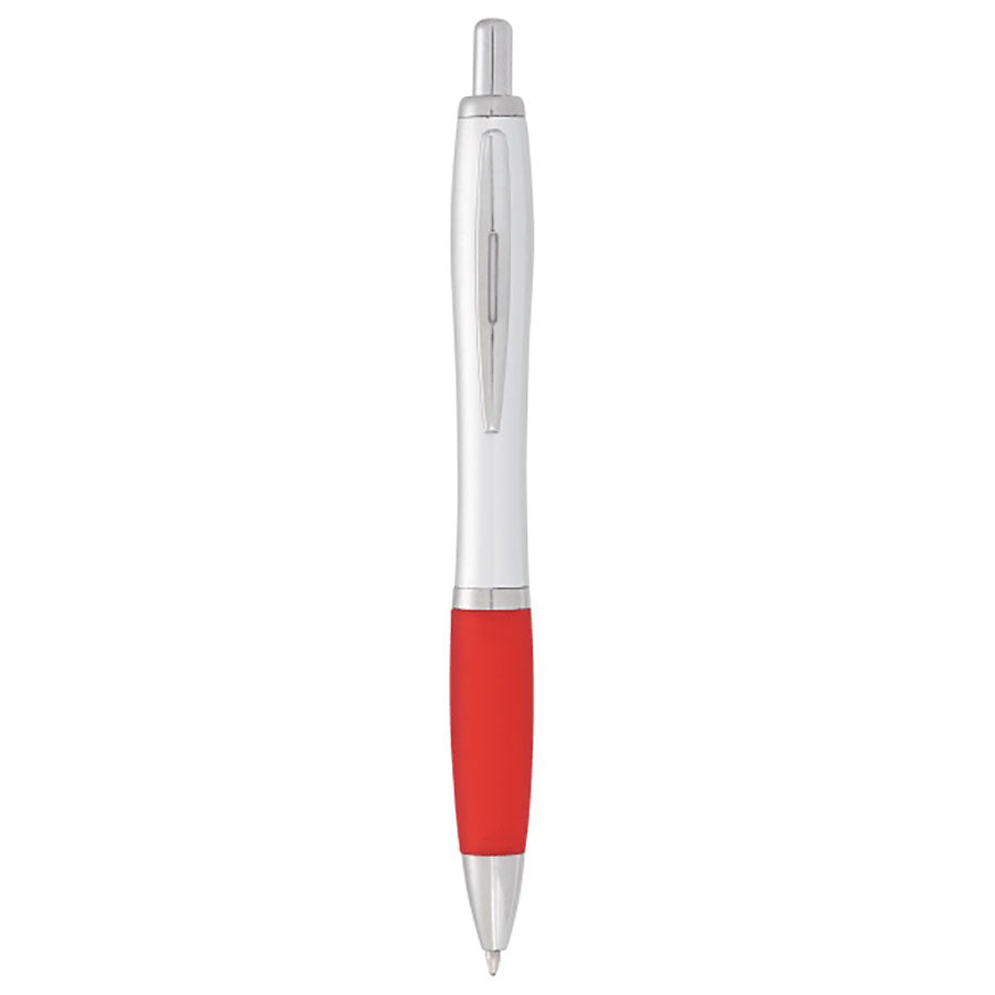 Bullet Silver Barrel w/Red Grip Nash Retractable Ballpoint Pen