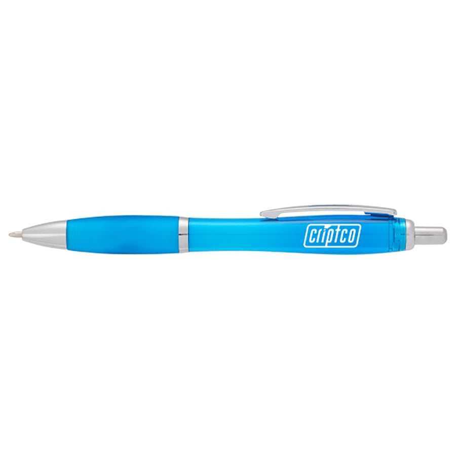 Bullet Translucent Teal Nash Retractable Ballpoint Pen