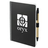 Bullet Black 5'' x 7'' FSC Mix Spiral Notebook with Pen