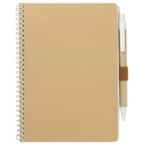 Bullet Natural 5'' x 7'' FSC Mix Spiral Notebook with Pen