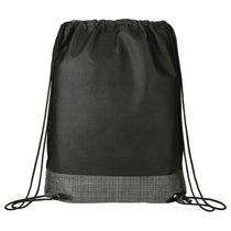 Bullet Black Crossweave Heat Sealed Drawstring Bag