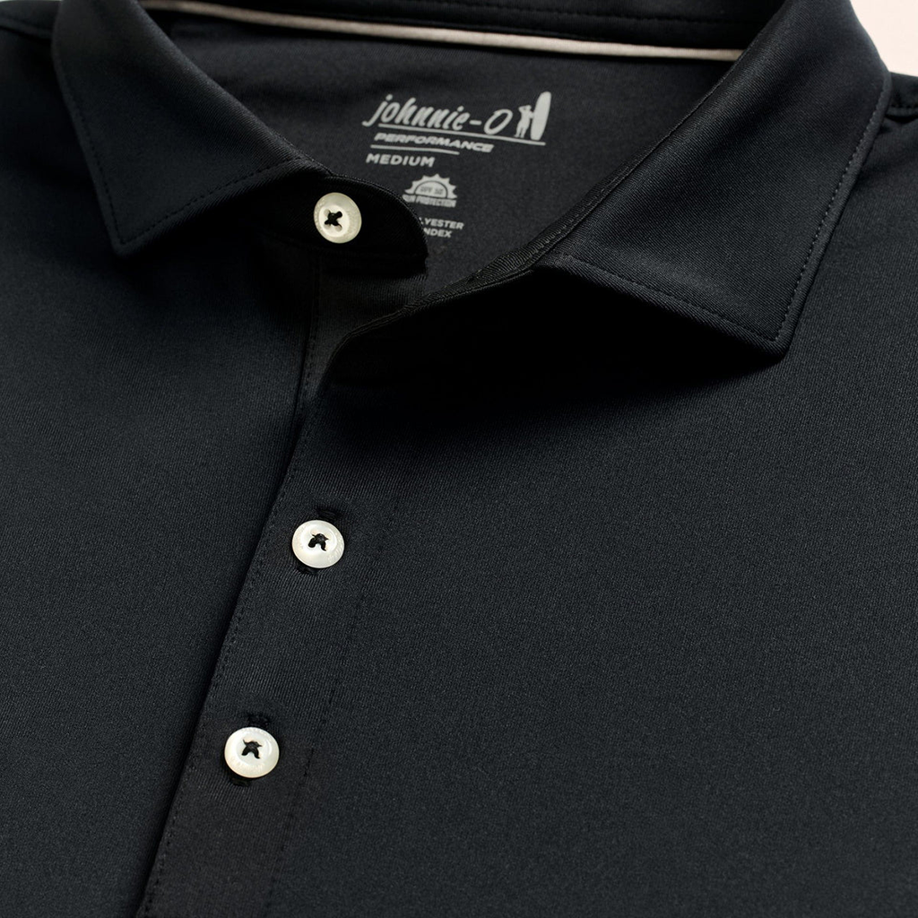Johnnie-O Men's Black Birdie Solid Jersey Performance Polo