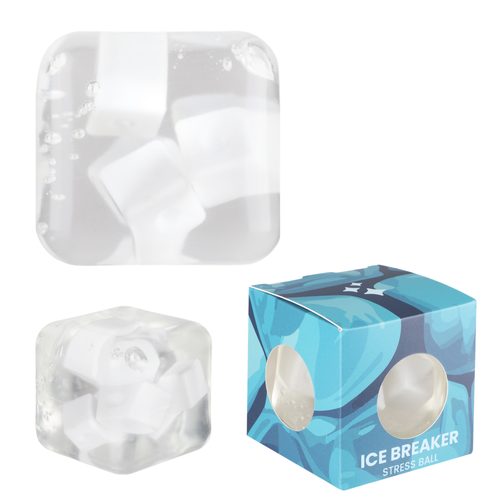 Mixie Clear-White Ice Breaker Stress Ball