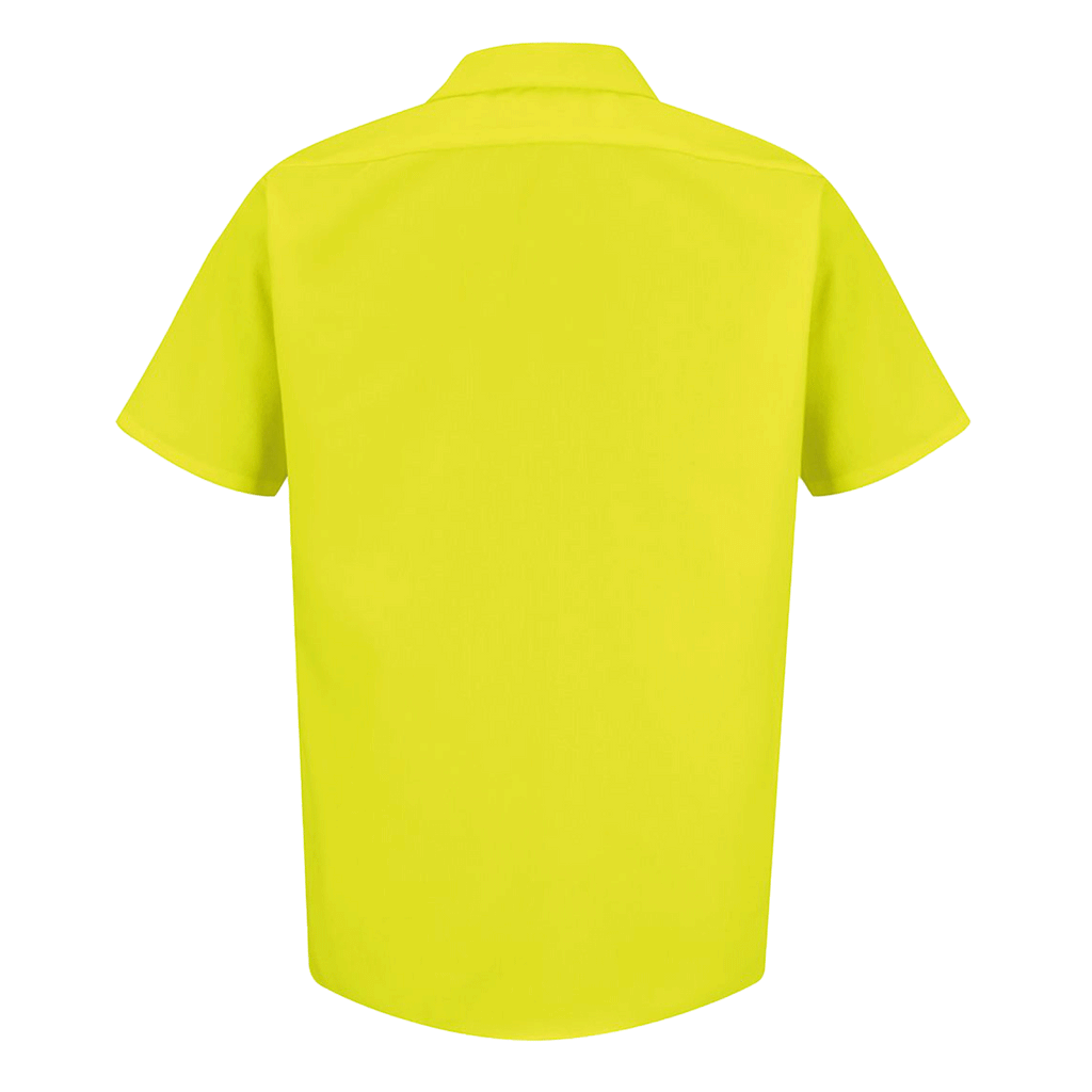 Red Kap Men's Yellow/Green Enhanced Visibility Short Sleeve Work Shirt