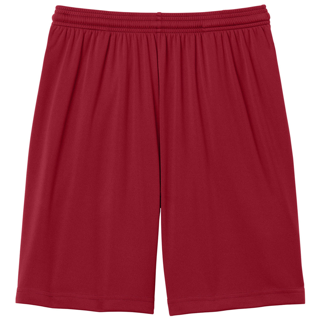 Sport-Tek Men's Deep Red PosiCharge Competitor 7" Pocketed Short