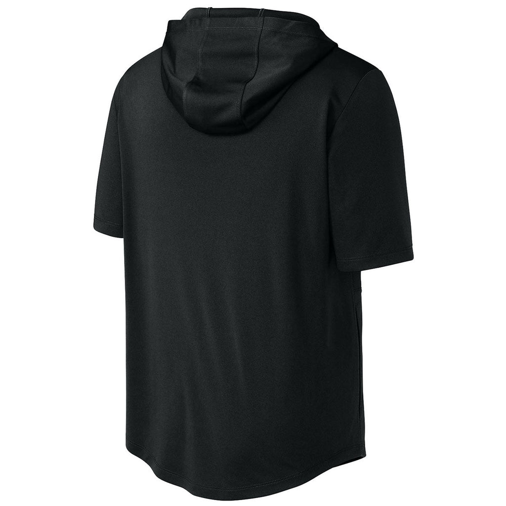 Sport-Tek Men's Black Club Short Sleeve Hoodie