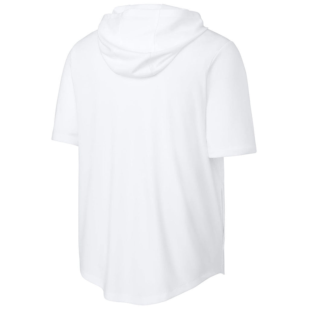 Sport-Tek Men's White Club Short Sleeve Hoodie