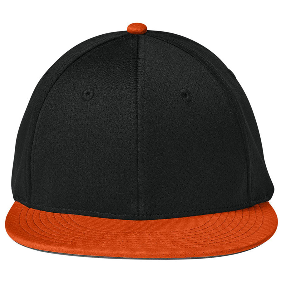 Sport-Tek Black/Deep Orange/Black Impact Mesh Stretch-Tek Cap