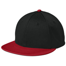 Sport-Tek Black/Deep Red/Black Impact Mesh Stretch-Tek Cap