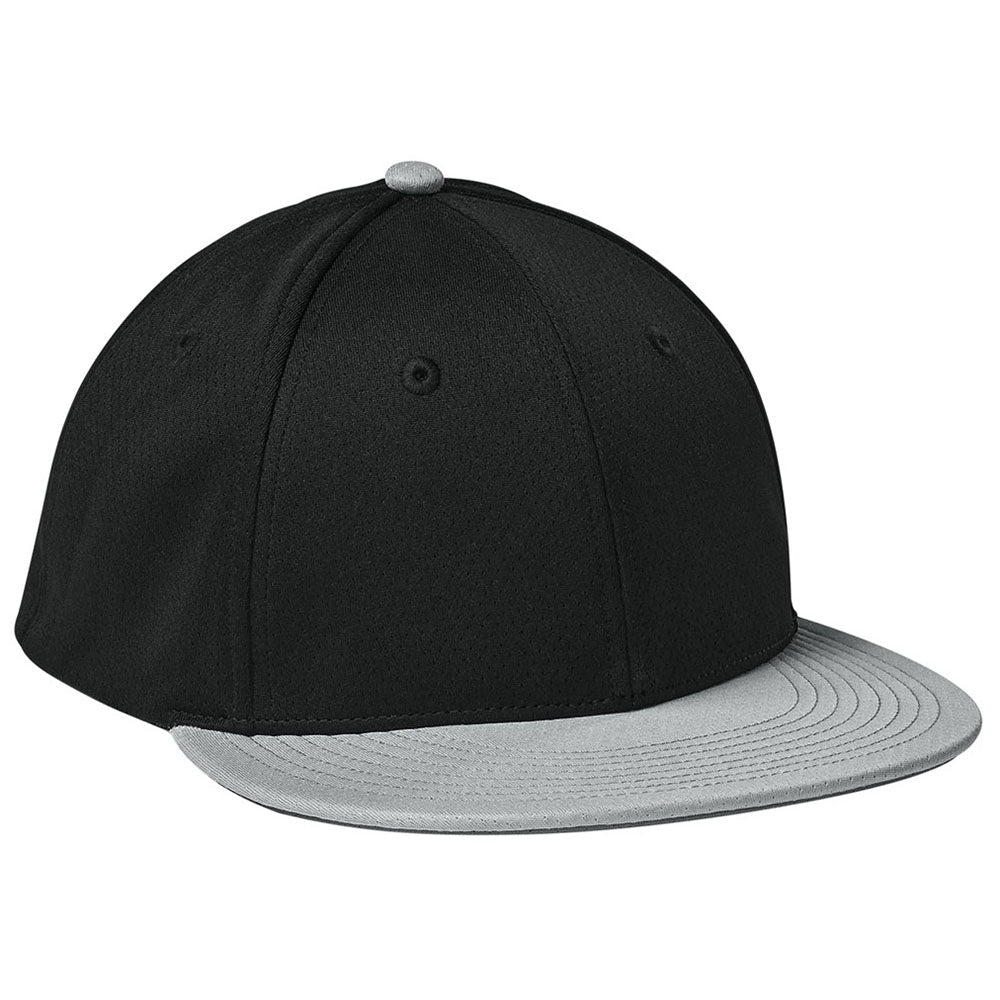 Sport-Tek Black/Silver/Black Impact Mesh Stretch-Tek Cap