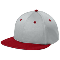 Sport-Tek Silver/Deep Red/Silver Impact Mesh Stretch-Tek Cap