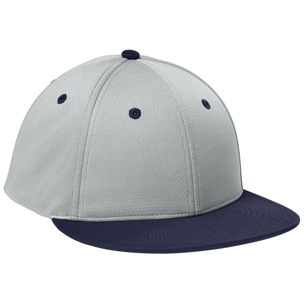 Sport-Tek Silver/True Navy/Silver Impact Mesh Stretch-Tek Cap