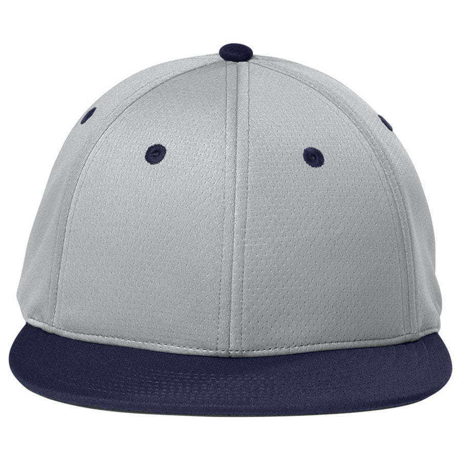 Sport-Tek Silver/True Navy/Silver Impact Mesh Stretch-Tek Cap
