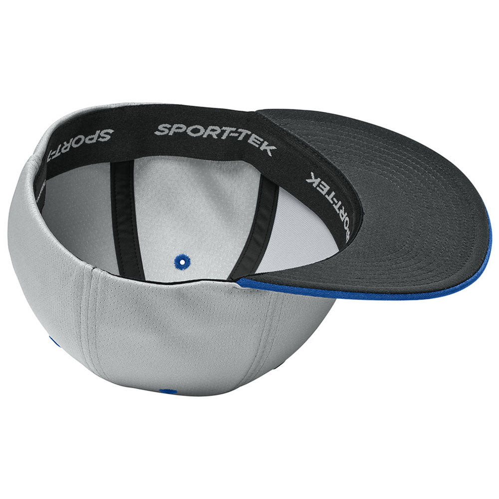 Sport-Tek Silver/True Royal/Silver Impact Mesh Stretch-Tek Cap