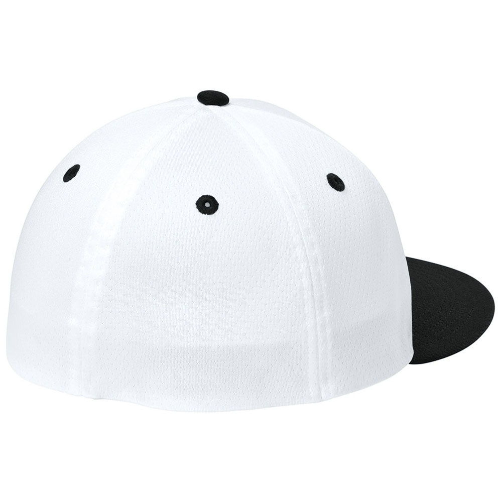 Sport-Tek White/Black/White Impact Mesh Stretch-Tek Cap