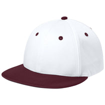 Sport-Tek White/Maroon/White Impact Mesh Stretch-Tek Cap