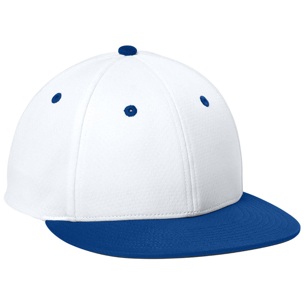 Sport-Tek White/True Royal/White Impact Mesh Stretch-Tek Cap