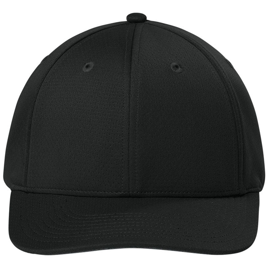 Sport-Tek Black Impact Mesh Stretch-Tek Adjustable Cap