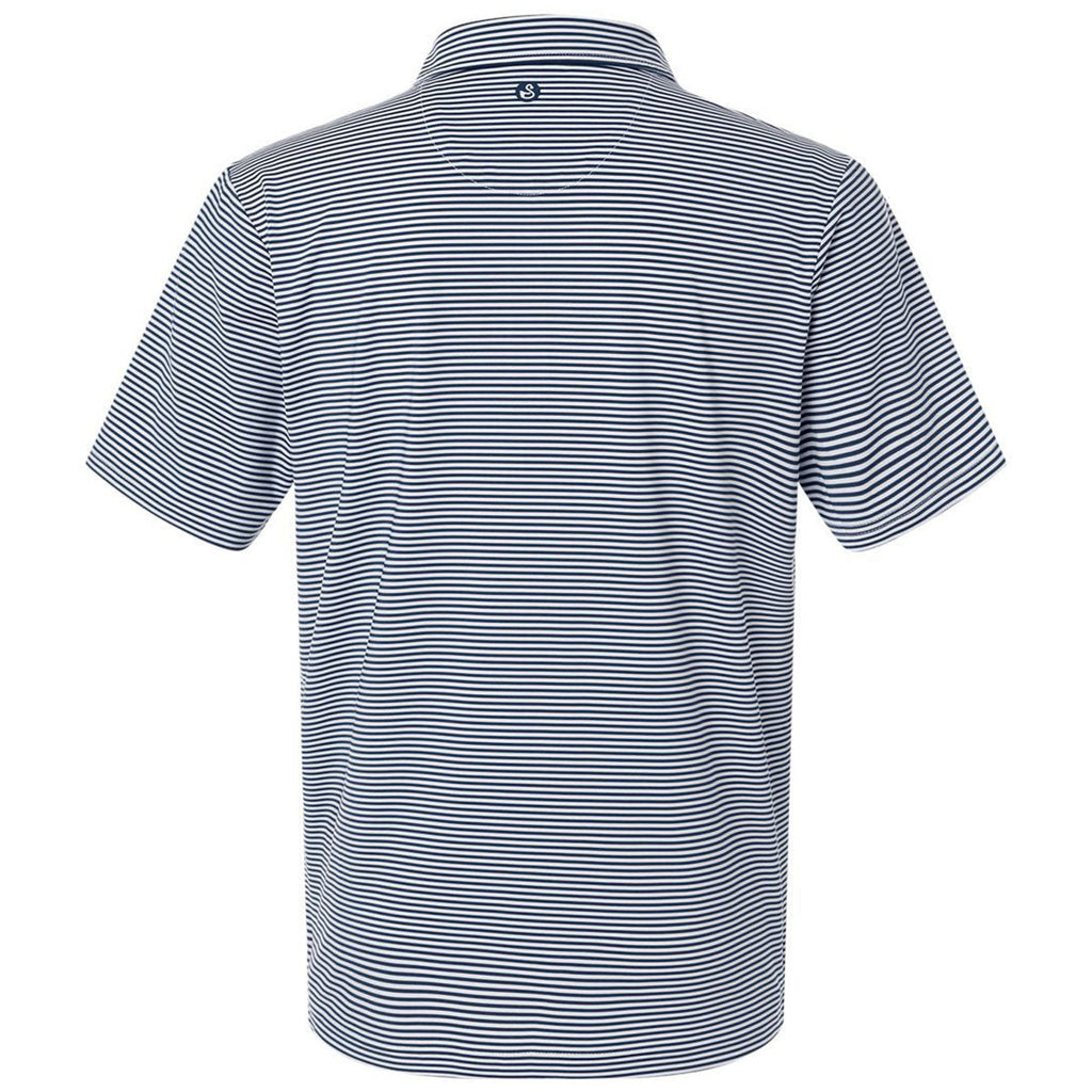 Swannies Men's Navy White Smith Striped Polo