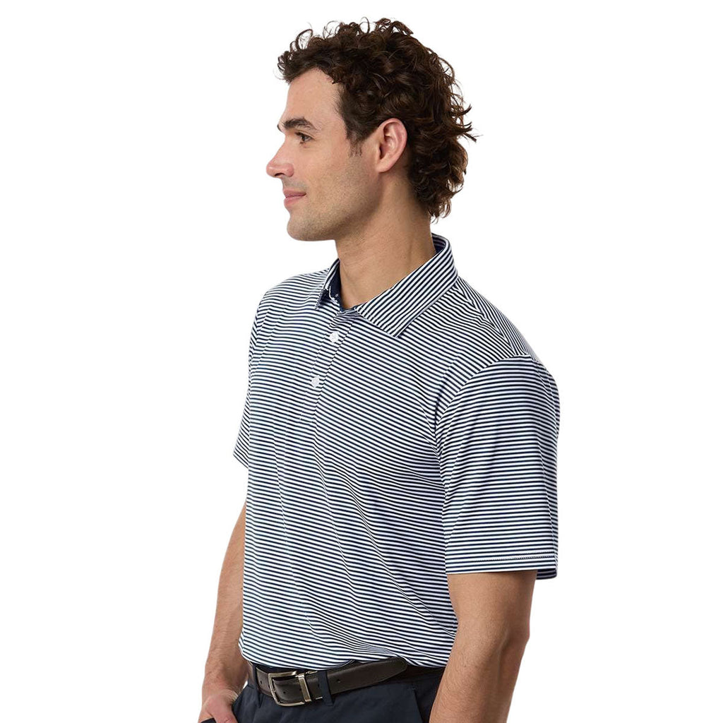 Swannies Men's Navy White Smith Striped Polo