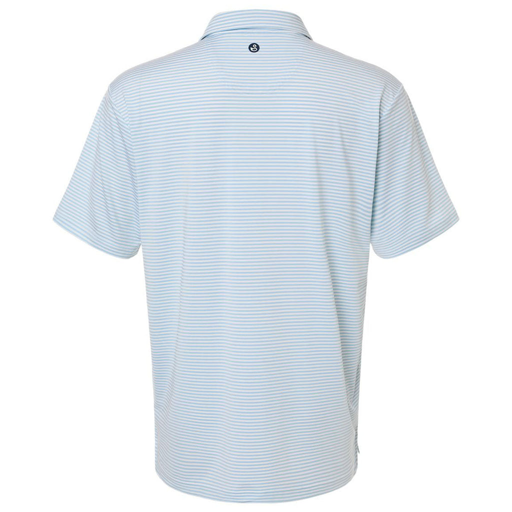 Swannies Men's Sky White Smith Striped Polo