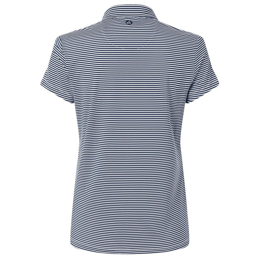 Swannies Women's Navy White Kayla Striped Polo
