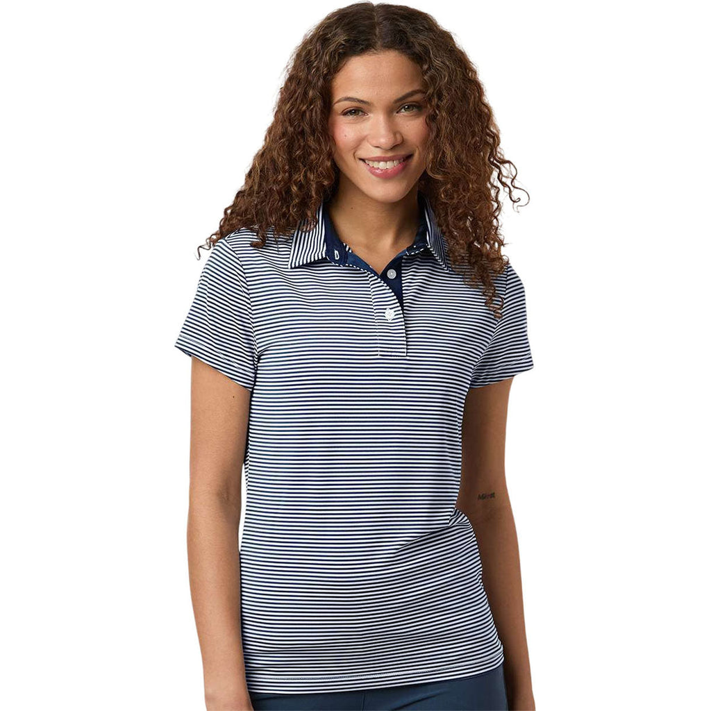 Swannies Women's Navy White Kayla Striped Polo