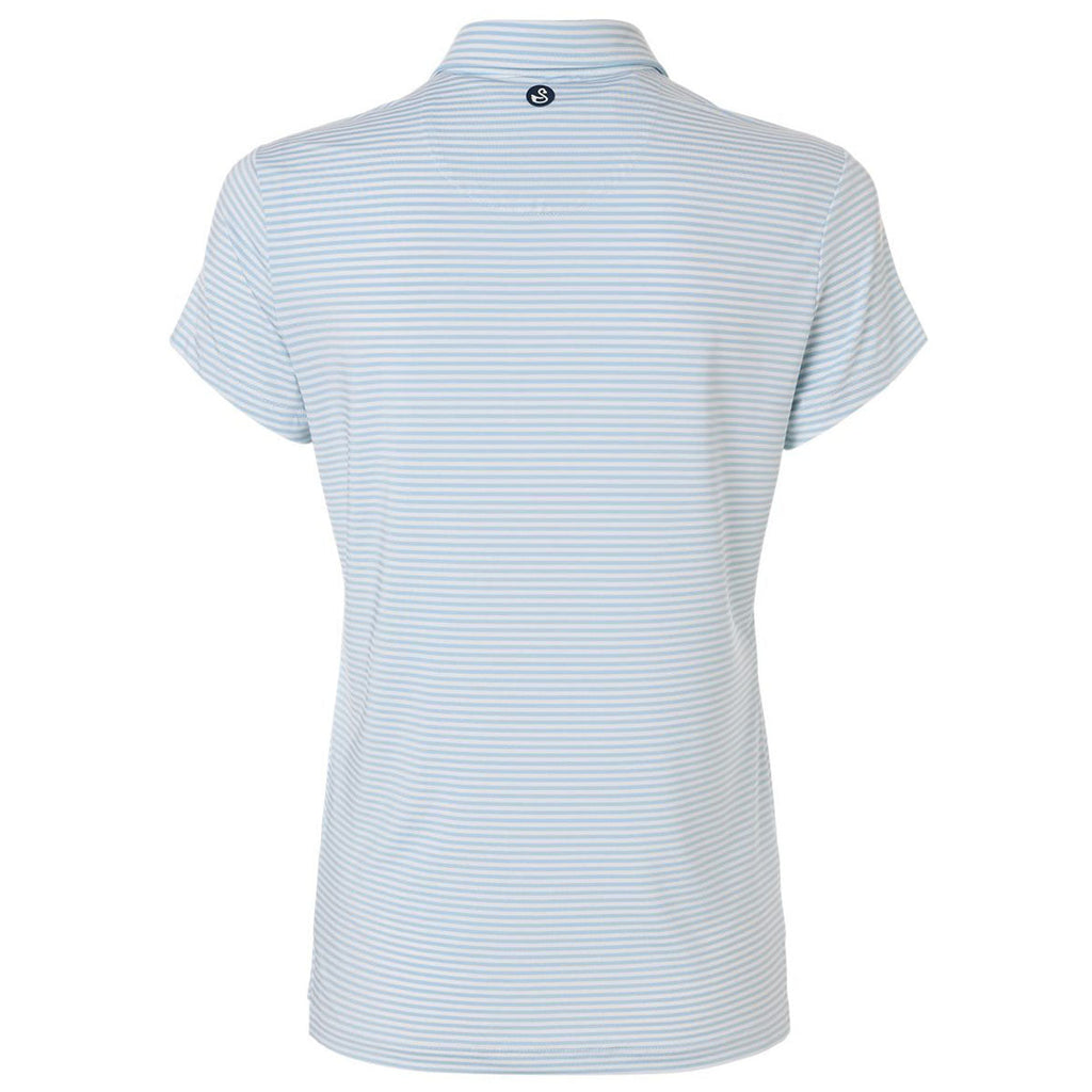 Swannies Women's Sky White Kayla Striped Polo