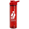 Garyline Transparent Red Slim Fit Bottle with Drink-Thru Lid - 24 oz.