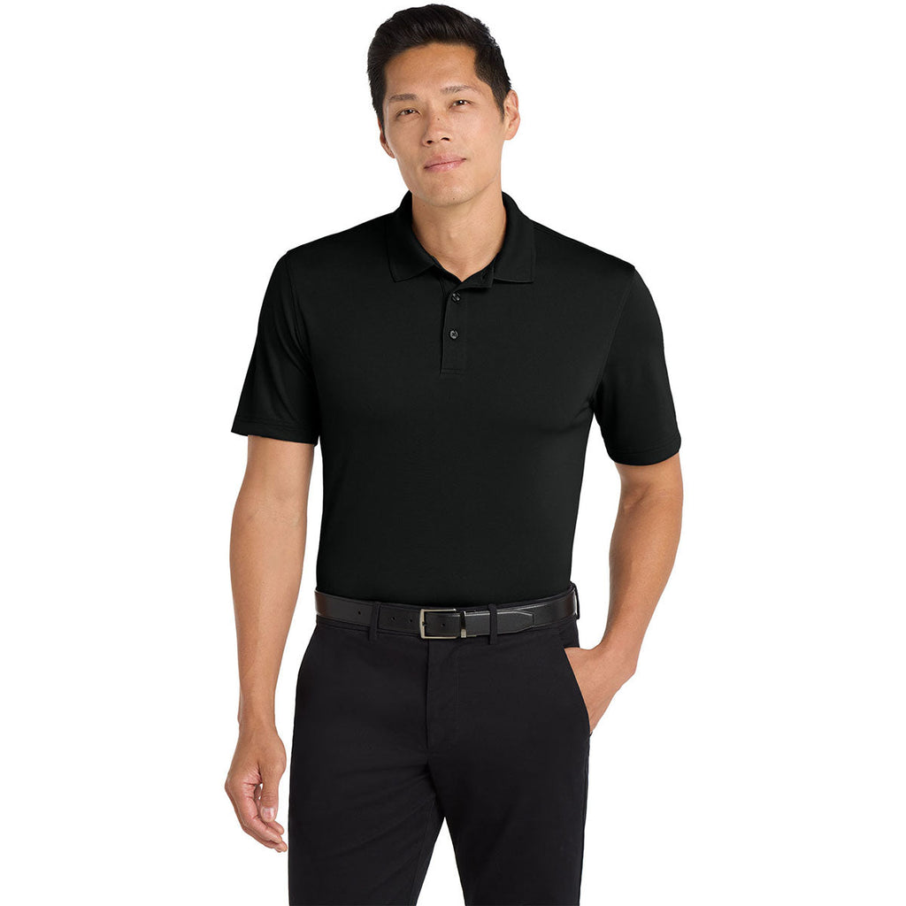 Port Authority Men's Deep Black Tall Dry Zone UV Micro-Mesh Polo