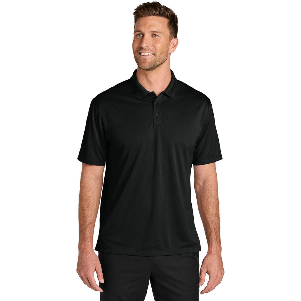 Port Authority Men's Deep Black Tall Wearever Performance Pique Polo