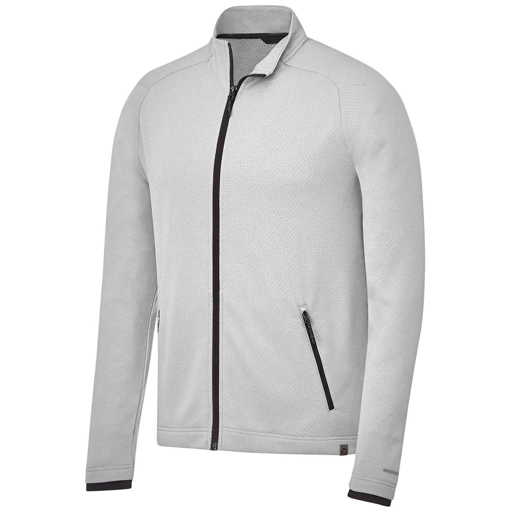 Elevate Men's Silver Heather Asgard Eco Knit Full Zip Performance Jacket