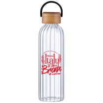 SnugZ Black Rawlins 21oz Glass Bottle w Bamboo Lid