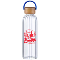 SnugZ Blue Rawlins 21oz Glass Bottle w Bamboo Lid
