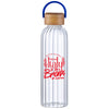 SnugZ Blue Rawlins 21oz Glass Bottle w Bamboo Lid