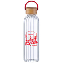 SnugZ Red Rawlins 21oz Glass Bottle w Bamboo Lid